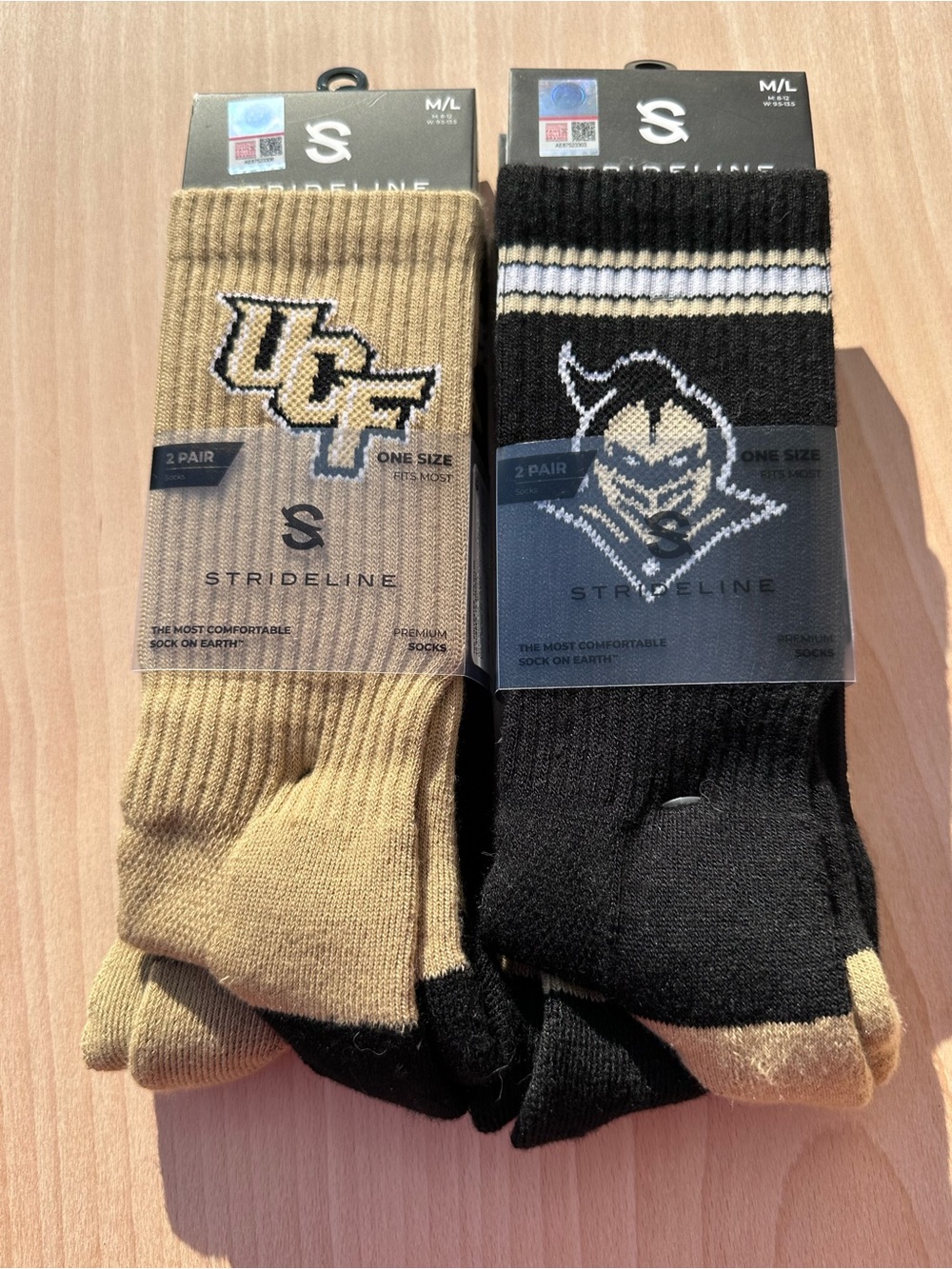 Strideline UCF Team Crew Socks - Black & Gold (Men)